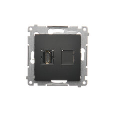 Zásuvka HDMI, (strojek s krytem), černá matná DGHDMI.01/49