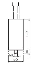 MPB0025021 kondenzátor 2,5uF kabel 210mm