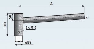 UD 1/89 - 300 výložník rovný pro stožáry typu JB, JBUD, LPH, J AMAKO 0610300089