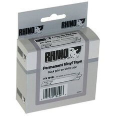 S0718600 18444 DYMO páska RHINOVinylová šíře 12mm,černý tisk/bílý podklad