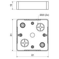 KRABICE LIŠTOVÁ, konfigurace HB, barva SUPERBÍLÁ/RAL9003 KOPOS LK 80X20R/1_HB