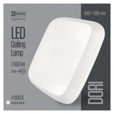 LED přisazené svítidlo Dori, čtvercové bílé 18W neut.b.,IP54 EMOS ZM4313
