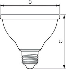 LED žár. E27 9,5-75W 830 760lm stm.