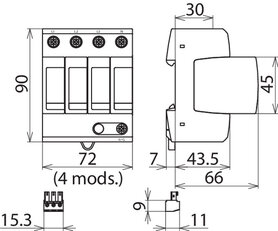 Svodič přepětí Typ 2 DEHNguard M 908347