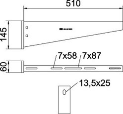 Nástěnný výložník OBO AW 55 51 FT B510mm Ocel žár.zinek
