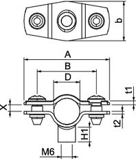 OBO ASG 732 12 G Distanční příchytka s připojovacím závitem M6 10-12mm Ocel