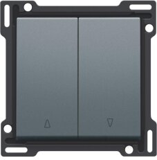 Kolébka žaluziového 2-tlačítka-ALU STEEL GREY NIKO 220-65914