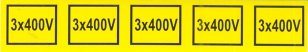 Značení č.22 3x400V (5x) 2,5x15cm