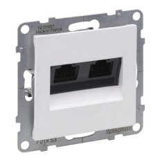 LEGRAND SUNO BÍLÁ DATOVÁ ZÁSUVKA DVOJITÁ 2X RJ45 CAT.6, UTP NESTÍNĚNNÁ, LCS3