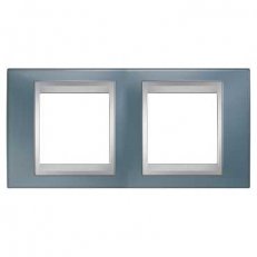 Unica Top Krycí rámeček dvojnásobný Metal Grey/Aluminium SCHNEIDER MGU66.004.097
