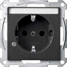 Merten Zásuvka 250V/16A SCHUKO popisové pole System M Antracit MTN2303-0414