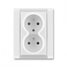 ABB Time 5512F-C02359 01 Zásuvka dvojnásobná chráněná s clonkami