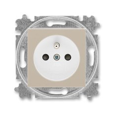 ABB LEVIT Zásuvka s ochranným kolíkem s clonkami macchiato/bílá 5519H-A02357 18