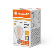 Světelný zdroj LEDVANCE LED CLASSIC A DIM CRI97 S 4.2W 927 Frosted E27