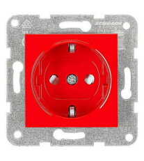 Zásuvka SCHUKO s děstskou ochranou, červená SCHRACK EV101214--