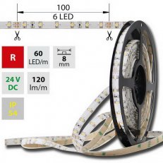 McLed ML-126.208.10.0 LED pásek SMD3528 červený,60LED/m,IP54,DC 24V,8mm