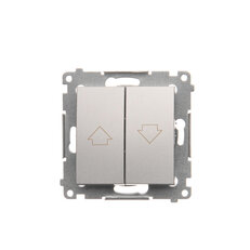 Žaluziové tlačítko 1+1 10A 250V, stříbrná matná metalizované DZP1.01/43