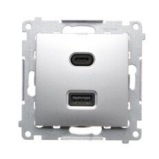 Nabíječka USB 2 násobná, C+A, stříbrná, 30W DEC2CAQ.01/43