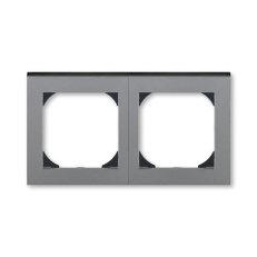 LEVIT M Dvojrámeček s otvorem 55x55 ocelová/kouř. černá ABB 3901H-A05520 69