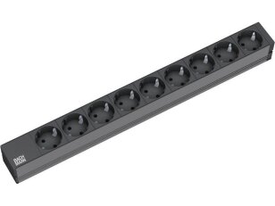 Bachman 333.506 Zásuvková lišta 19'' 1U 9x Schuko, hliník/černá