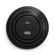 USB zásuvka A+C GREENLUX KLIKLAP C/USB Black