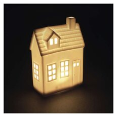 LED keramický domeček, 18 cm, 1x CR2032, vnitřní, teplá, časovač, EMOS DCLW37