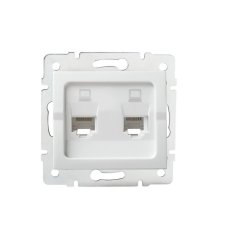 Dvojitá datová zásuvka nezávislá LOG 2xRJ45Cat 5e Jack 25110 Kanlux bílá