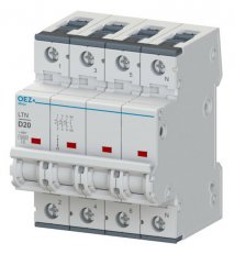 LTN-25C-3N Jistič In 25A,Ue AC 230/400V/DC 216V, ch.C, 3+N-pól, 10 kA OEZ:41832