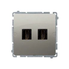 dvojitá zásuvka HDMI, (strojek s krytem) Satén KONTAKT SIMON BMGHDMI2.01/29