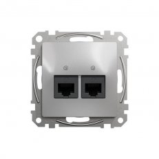 Sedna D/E Datová zásuvka 2xRJ45 kat. 6A UTP, Aluminium SCHNEIDER SDD113467