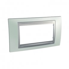 Unica Top rámeček čtyřmodulový Fluor Green/Aluminium SCHNEIDER MGU66.104.094