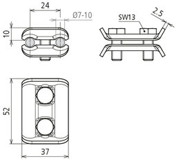 Paralelní svorka FeZn pro prům. 7-10mm DEHN 307000