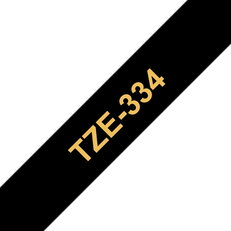 Páska BROTHER TZe-334, černá/zlatá (12 mm, laminované)
