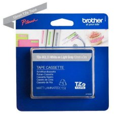 Páska BROTHER TZe-MQL35 šedá/bílá (12mm, laminované)