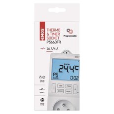 Termostat do zásuvky s funkcí digitálního časovače 2v1 EMOS P5660FR