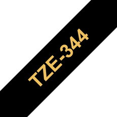 Páska BROTHER TZe-344, černá/zlatá (18mm, laminované)