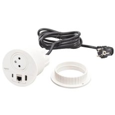 654701 DISQ80 2P+T USB A+C RJ45 BÍLÁ