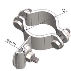 ST 08 - b Svorka na vodovodní potrubí - 2 šrouby3'' DT TECHNIC 103338