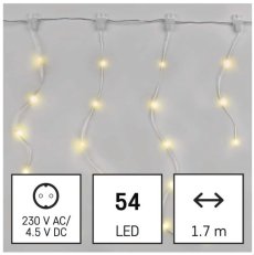 LED vánoční drop řetěz rampouchy 1,7 m venkovní i vnitřní teplá bílá programy