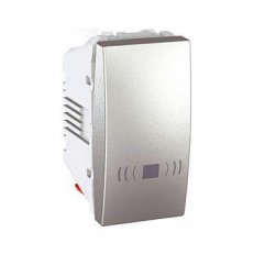 Unica Tlačítko ř.1/0 symbol 'zvonek' 1M Aluminium SCHNEIDER MGU3.106.30C