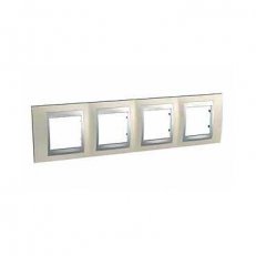 Unica Top rámeček čtyřnásobný Opal Titanium/Aluminium SCHNEIDER MGU66.008.095
