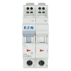 PLI-C16/1N Jistič PLI (bezšroubové svorky nahoře) char C 1+N-pólový 10kA 16A