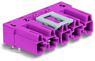 Konektor na desky plošných spojů, úhlové, 5pól., Růžová WAGO 770-895/011-000