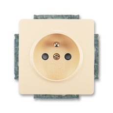 Zásuvka s ochranným kolíkem s clonkami 5518G-A02359 C1 krémová Swing ABB