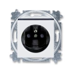 ABB LEVIT Zásuvka s ochr. kolíkem s clonkami bílá/kouřová černá 5519H-A02357 62