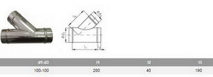 OBJ 45° 100/100 odbočka jednostranná 45° ELEKTRODESIGN 187778