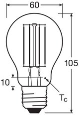 Světelný zdroj LEDVANCE LED CLASSIC A DIM P 7.5W 827 Clear E27