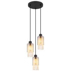 Závěsné svítidlo BACKEY černá 3xE27 40W 230V GLOBO 15799-3H