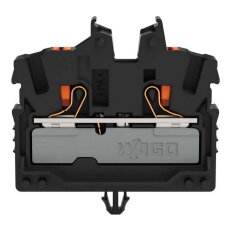 2vodičová průchozí svorka Mini, s ovládacím tlačítkem, 2,5 mm2, Černá
