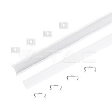 Aluminum Profil 2000 x 17.4 x 12.1mm Milky, VT-8116 V-TAC SKU3358